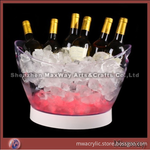 Transparency elegant perspex led ice bucket/pail